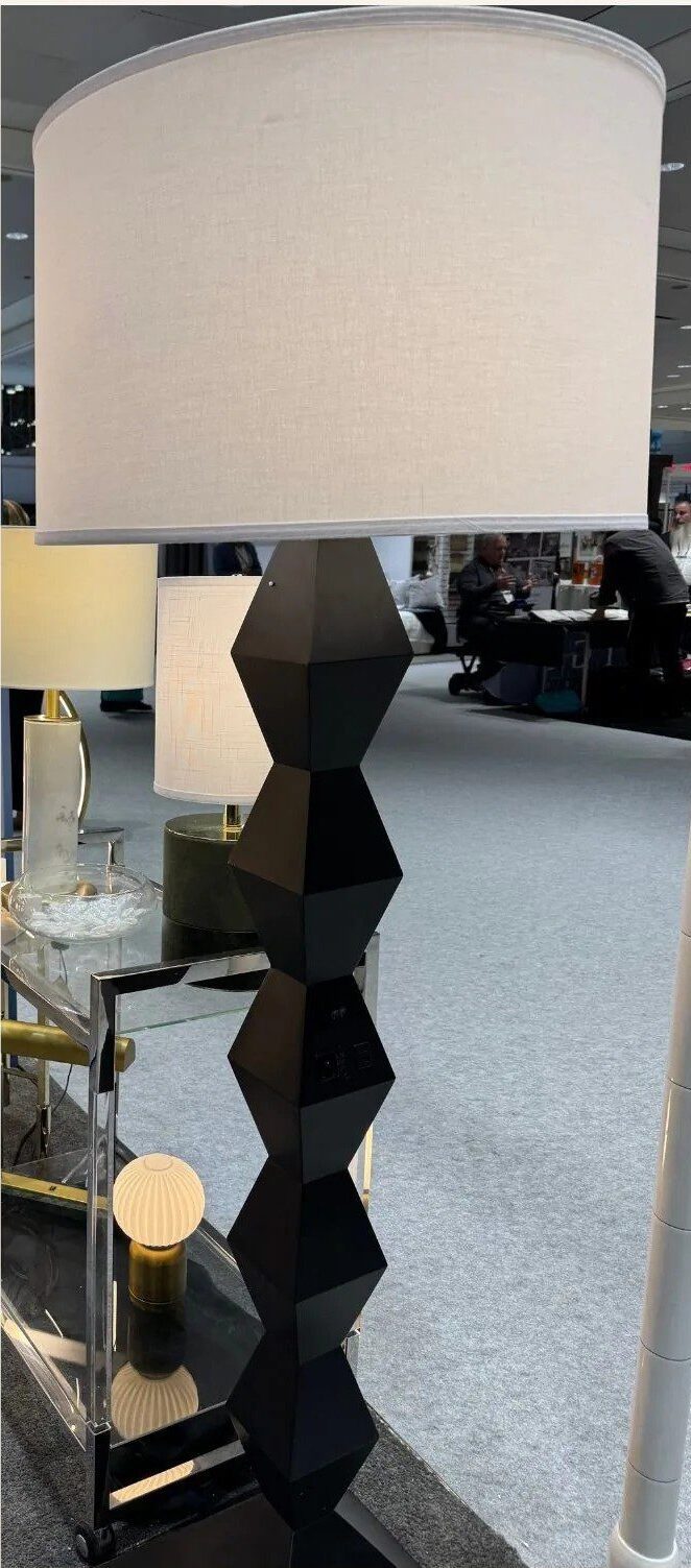Faceted black floor lamp